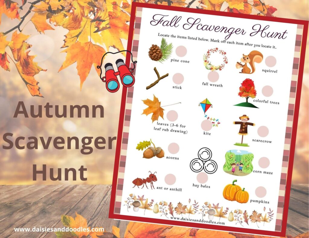 Autumn Scavenger Hunt - Daisies & Doodles